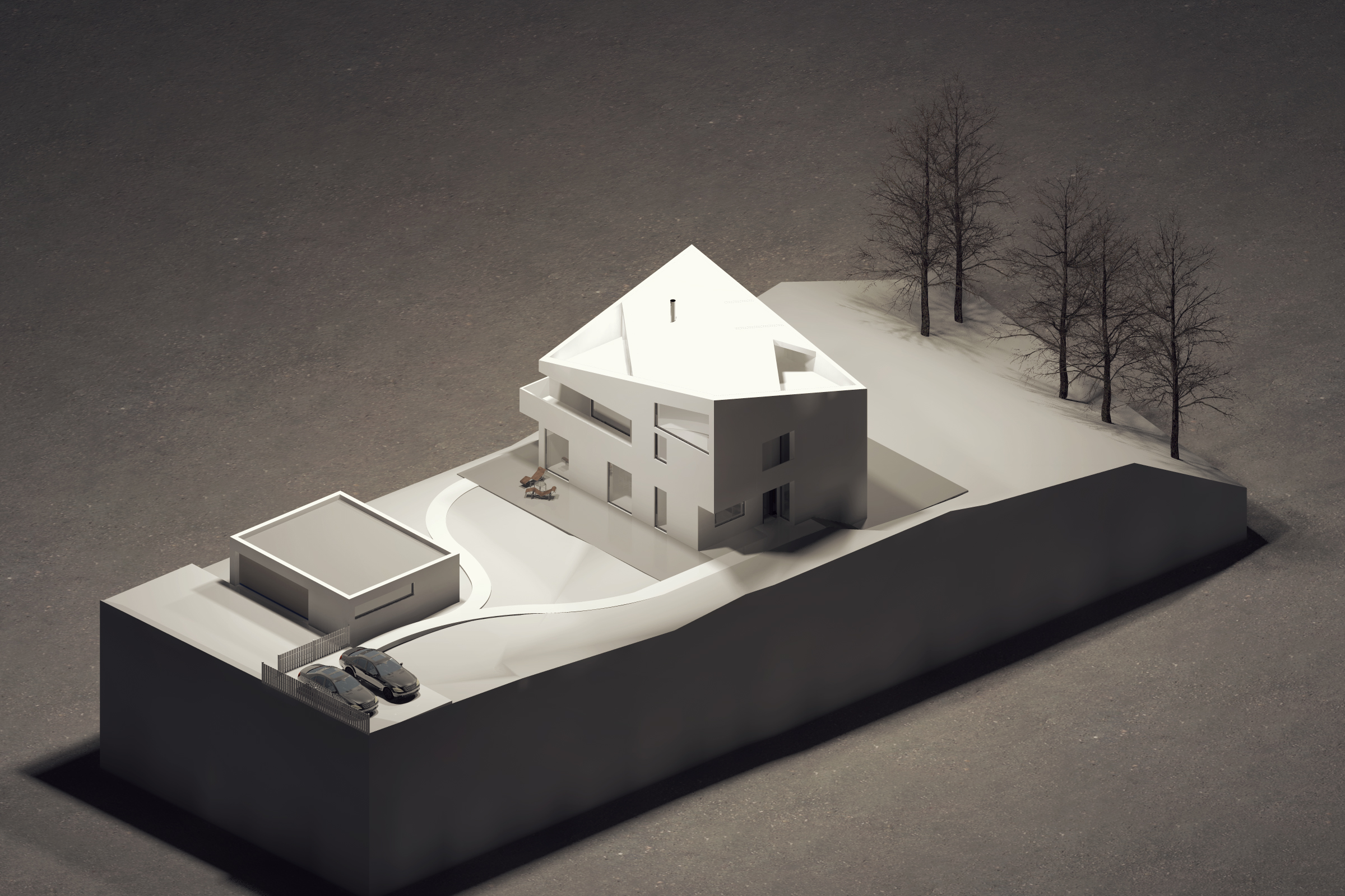 marmurowy dom, 2015, makieta, widok z gory, cala posesja